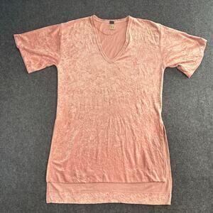 Free People Crushed Velvet Oversized Luxe Tunic Side Slit Top Passion Flower Bab